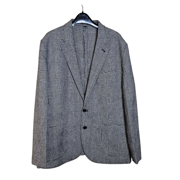 J.Crew Thompson Sport Coat Mens 46R Wool Blend Blazer AA559 Houndstooth Plaid - Picture 1 of 13